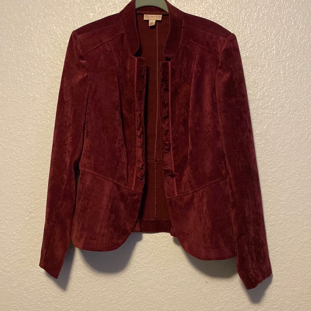 Vintage Red Velvet Blazer